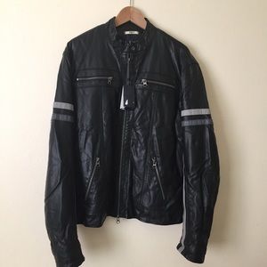 Authentic Armani Jeans Faux Leather Moto Jacket